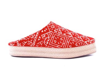 Handmade Moroccan Babouche Slippers for Women | Colorful Wedge Mule Shoes | Berber Slip-On House Shoes | Gift for Her