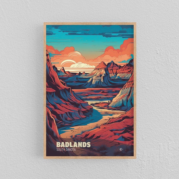 Stunning Badlands National Park Rock Formations Satin Poster