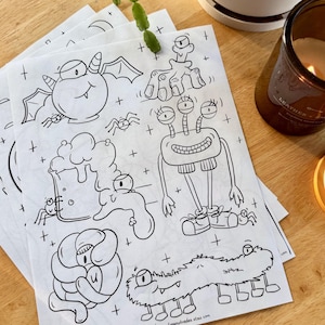 Halloween coloring pages - 4 pack digital download