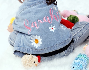 Custom Embroidered Kids Denim Jacket | Embroidered Denim Jacket | Custom Denim Jacket | Embroidered Jean Jacket | Personalized Denim Jacket.