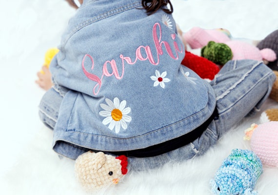 Custom Embroidered Kids Denim Jacket | Embroidered Denim Jacket | Custom Denim Jacket | Embroidered Jean Jacket | Personalized Denim Jacket.