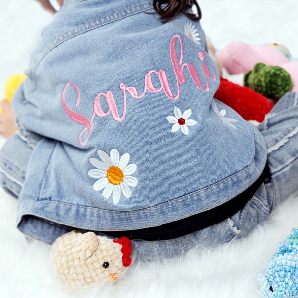 Custom Embroidered Kids Denim Jacket | Embroidered Denim Jacket | Custom Denim Jacket | Embroidered Jean Jacket | Personalized Denim Jacket.