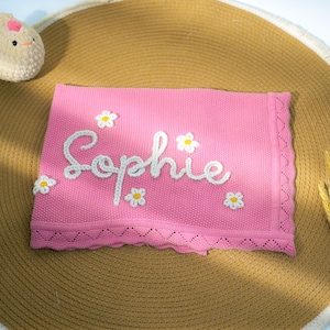 Personalized Baby Blanket, Baby Blanket, Custom Hand Embroidered Baby Name, Newborn Blanket, Newborn Gift, Baby Shower Gift
