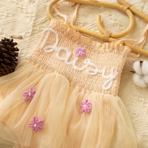 Name Baby Tutu Dress,Personalized Hand Embroidered Birthday Baby Romper,Cake Smash Outfit,First Birthday Gift,Baby Shower Gift