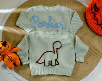 Personalized Autumn Winter Kid Sweater With Name, Knit Sweater Toddler, Custom Baby Sweater with Name, Customized Kid Clothing Gifts