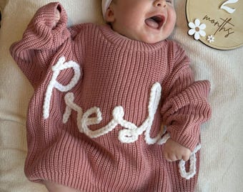 Custom Hand Embroidered Sweater, Custom Sweater, Name Sweater, Handmade