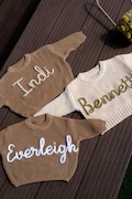 Custom Name Baby Sweaters | Personalized Hand Embroidered Name Baby Sweaters | Unique Baby Sweater | Baby Boy Name Sweater |Baby shower gift