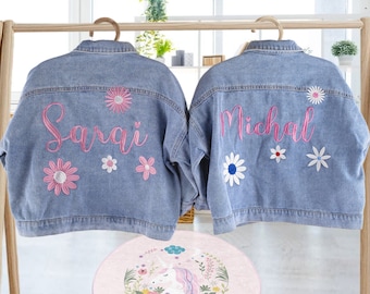 Custom Embroidered Kids Denim Jacket | Embroidered Denim Jacket | Custom Denim Jacket | Embroidered Jean Jacket | Personalized Denim Jacket.