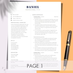 Plantilla de currículum simple, diseño minimalista simple, currículum elegante, currículum de páginas Mac, currículum básico, currículum de Word, plantilla de CV, descarga instantánea
