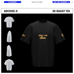 BAGGY TEE 3D MOCKUP for Blender and Procreate, Digital Garment, Baggy Tee, Streetwear, Digital Fashion, 3D Tee, TShirt Mockup
