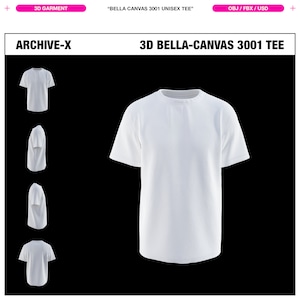 BELLA CANVAS 3001 TEE 3D Garment for Blender and Procreate, Digital Garment, 3D T-Shirt, Bella TShirt, 3D Tee, Digital Fashion