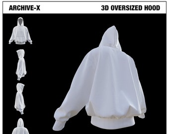 Oversized 3D Hood Garment: Digital Fashion for Procreate & Blender