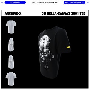 BELLA CANVAS 3001 3D MOCKUP Unisex Tee  for Blender and Procreate, Digital Garment, 3D Mockup, 3D T-Shirt, 3D Garment, 3D Tee