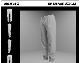 3D SWEATPANT BLENDER MOCKUP, 3D Sweatpant, 3D Trackpant, 3D Garment, Digital Fashion, Digital Fashion