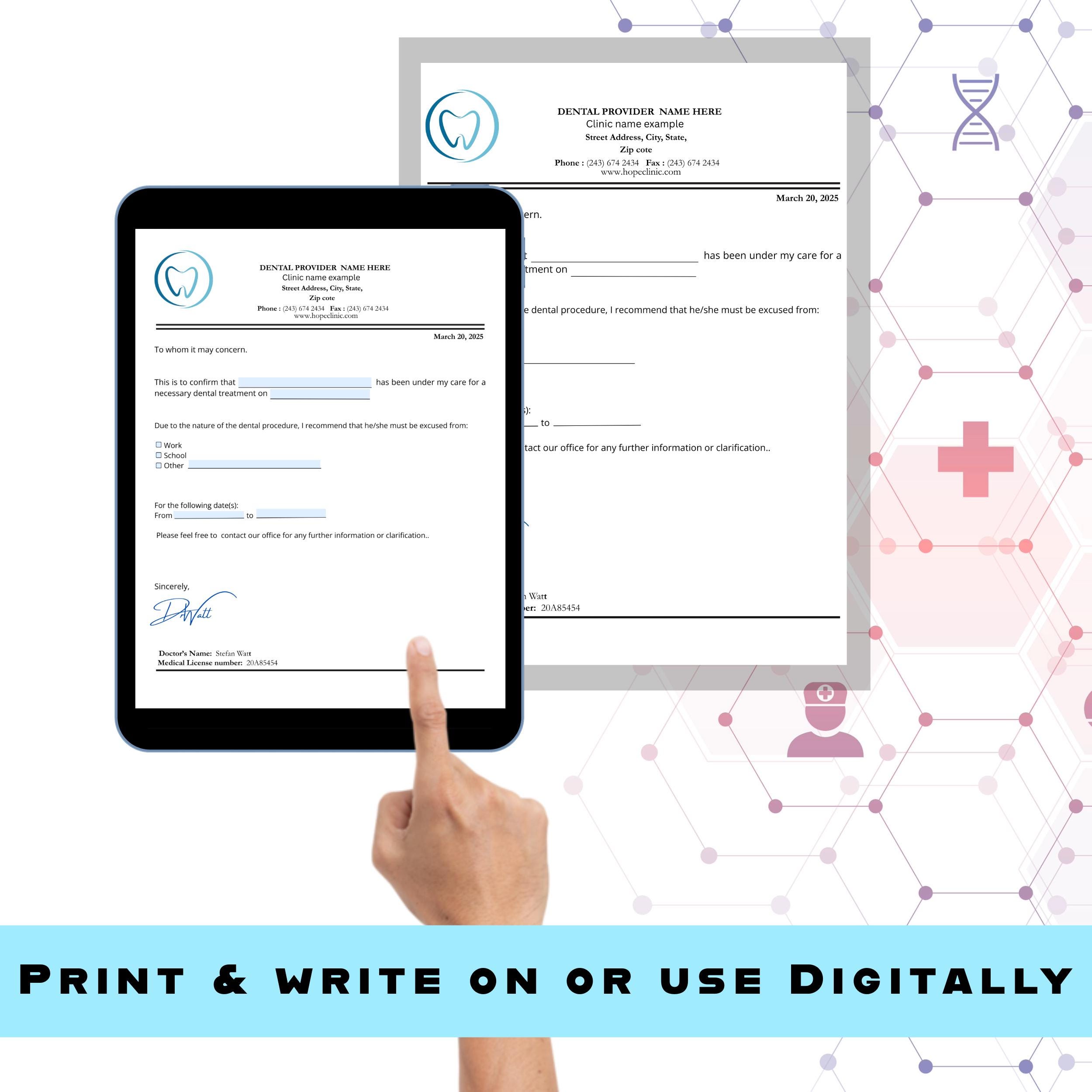 Pregnancy Doctor Note, Editable Template for Work or School, Medical ...