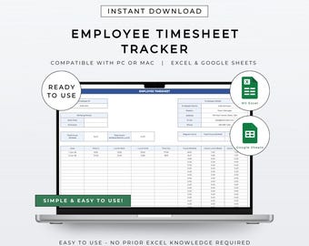 Werknemer Urenregistratie-tracker Spreadsheet | Uren, salaris en lonen volgen voor HR-zaken in eenvoudige salarisadministratie | Excel- of Google Spreadsheets-sjabloon blauw