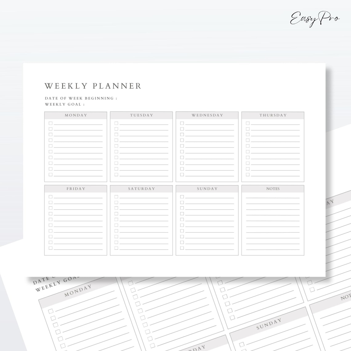 Weekly Planner to Do List Template | Printable Goal Planning Organiser ...