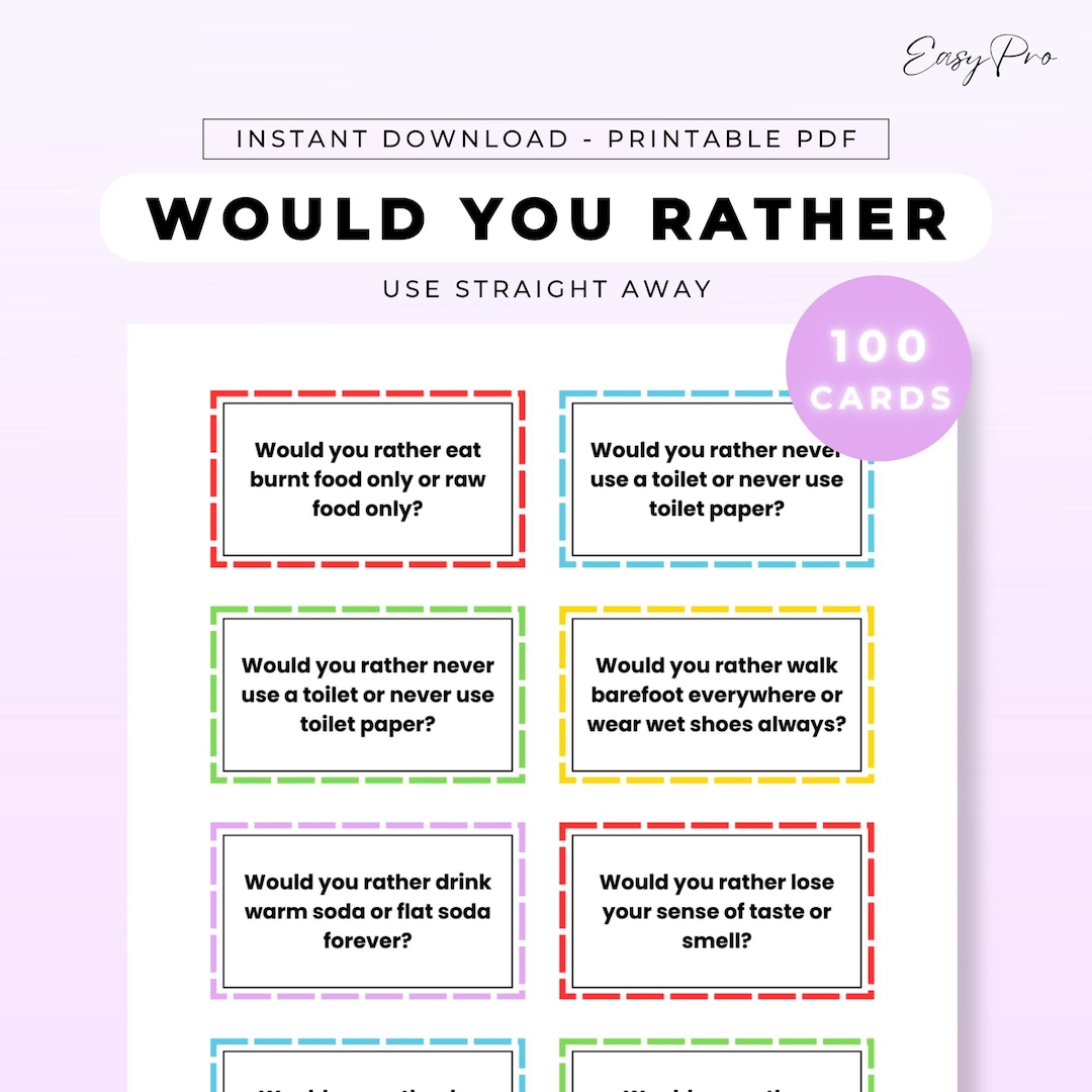 Would You Rather Game | Funny, Awkward, Party Questions or Ice-breakers ...