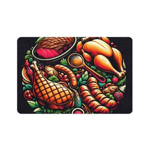 Colorful Pet Food Mat, Vibrant Treat Dish for Dogs and Cats, Non-Slip Feeding Mat, Decorative Pet Bowl Mat, Fun Pet Accessories