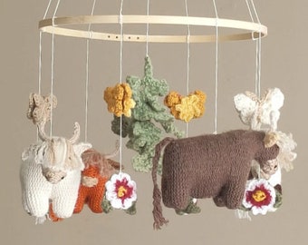 Rustic Cattles Baby Mobile - Cow Nursery Mobile - Cattle Crib Mobile - New Mom - Gift