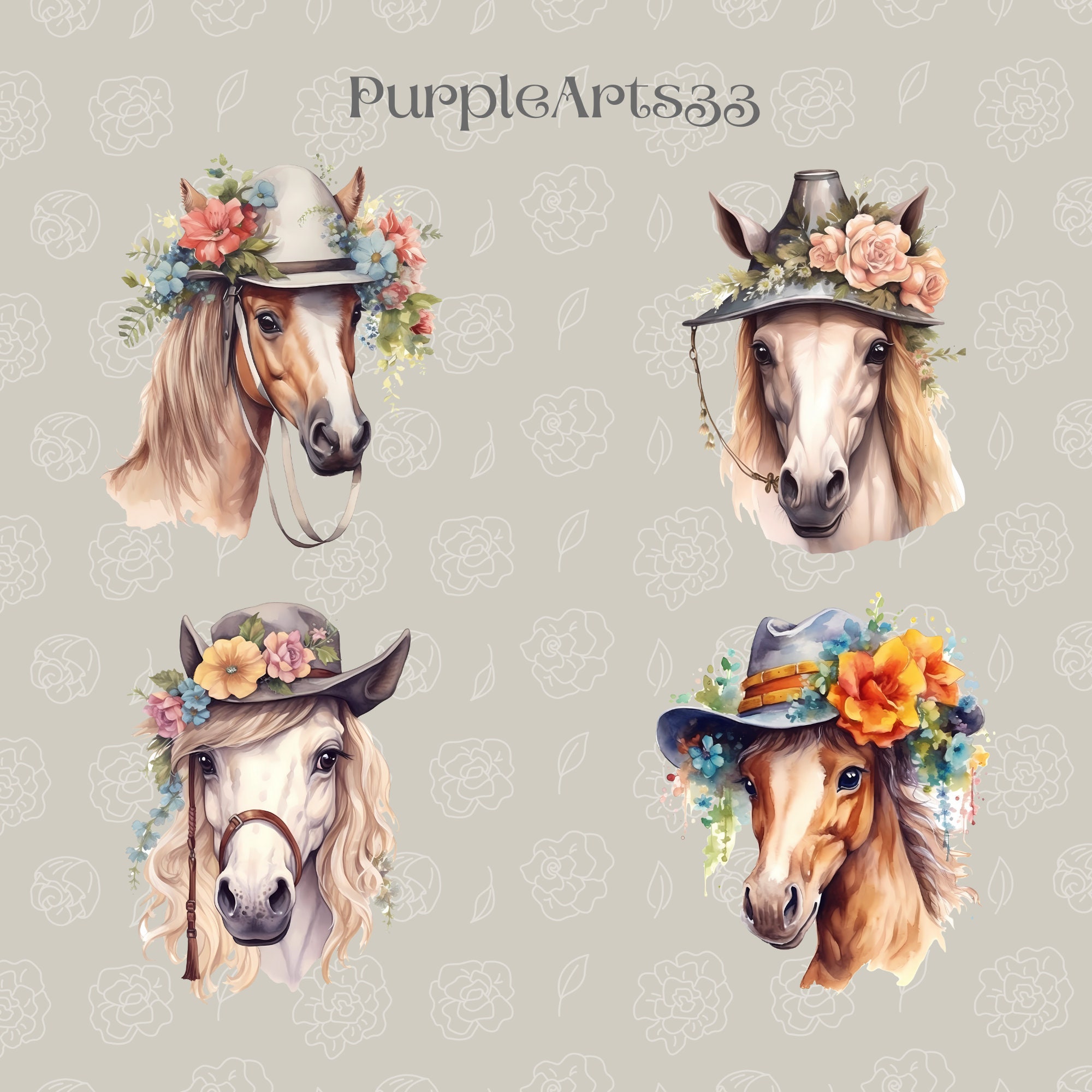 Horse With Hat PNG Clipart Digital Illustration Junk Journal Ephemera