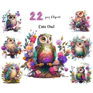 Gufo carino PNG Clipart Illustrazione digitale Diario indesiderato Ephemera Crafting Carta Diario Pagine Scrapbook Download