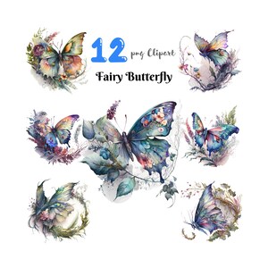 Fee Schmetterling Magisch PNG Clipart Fantasy Digitale Illustration Junk Journal Ephemera Basteln Papier Journal Seiten Sammelalbum Download