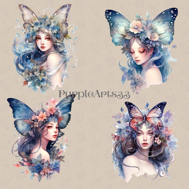 Butterfly Fairy Clipart PNG Fantasy Clipart Fairy Clipart Digital ...