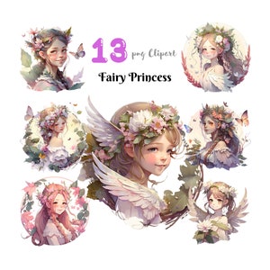 Fairy Princess PNG Clipart Magical Fantasy Whimsical Illustration Junk Journal Ephemera Crafting Paper Journal Pages Scrapbook Download