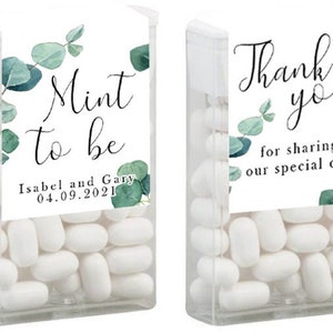 Personalised tic tac mints labels, mint to be, favours, wedding favors, Eucalyptus, Greenery