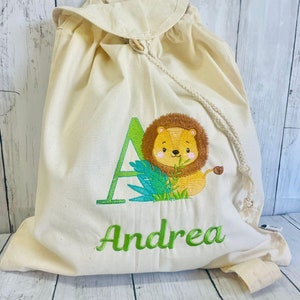 Sac à dos personnalisé pour enfants avec nom brodé pour chambre d'enfant, porte-jouets avec ours en peluche, lion, etc. sac à dos de marche avec porte-collations