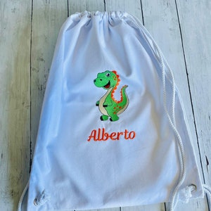 Sac chambre bébé en toile de coton, grand format 47 x 37 cm, personnalisable avec prénom et motif brodé, couleur au choix