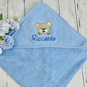 Towel with name, baby bathrobe with personalized hood, triangle bathrobe with design of your choice, birth gift idea