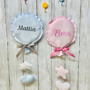 Personalized clinic balloon birth bow with embroidered name, handmade birth announcement, bedroom decoration, bow for grandparents image 5