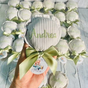 Bomboniere palloncini porta confetti con nome e tag per Battesimo Laurea Cresima Nascita Comunione, ricordo fatto a mano con calamita