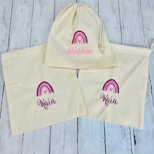 Sac à langer unisexe avec prénom et design au choix, sac d'hôpital en coton naturel, porte matériel bébé, sac bébé