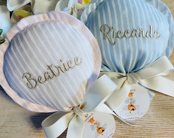 Balloon favors with confetti holder with embroidery and tag for Baptism Graduation Confirmation Birth Communion, elegant handmade gift