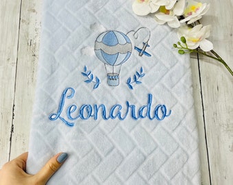 Coperta Morbida Per Bambini 76x101 Cm - Pile Di Flanella Leggero - Tie Dye Blue - Regalo Baby Shower