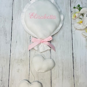 Personalized clinic balloon birth bow with embroidered name, handmade birth announcement, bedroom decoration, bow for grandparents image 4