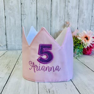 Corona compleanno con nome numero ricamato personalizzata in tessuto fatta a mano unisex glitter festa tematica primo compleanno principe