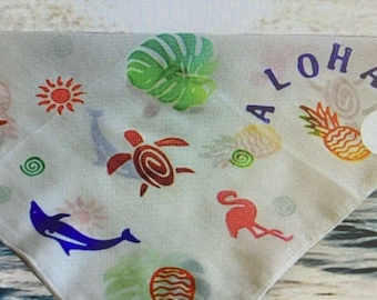 Pañuelo blanco hecho a mano con estampado marino – Estampado en bloque, tela suave