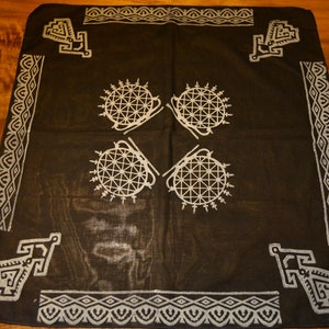 Czarna bandana, spersonalizowana bandana, męska bandana, damska bandana, bandana na głowę, szalik bandana, bawełniana bandana, maska bandana, bawełna organiczna