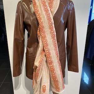 Brown Scarf, Women Scarf, Cotton Scarf, Rectangular Scarf, Artisan Scarf, Summer Clothing, Spring Clothing, Shawl,Cotton Shawl, Brown Shawl
