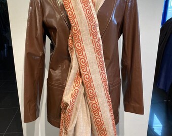 Brown Scarf, Women Scarf, Cotton Scarf, Rectangular Scarf, Artisan Scarf, Summer Clothing, Spring Clothing, Shawl,Cotton Shawl, Brown Shawl