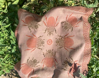 Handmae Light brown Color Cotton Bandana – block Print, Soft Fabric