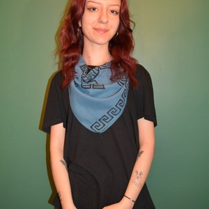 Niebieska bandana, spersonalizowana bandana, męska bandana, damska bandana, bandana na głowę, szalik bandana, bawełniana bandana, maska bandana, bawełna organiczna