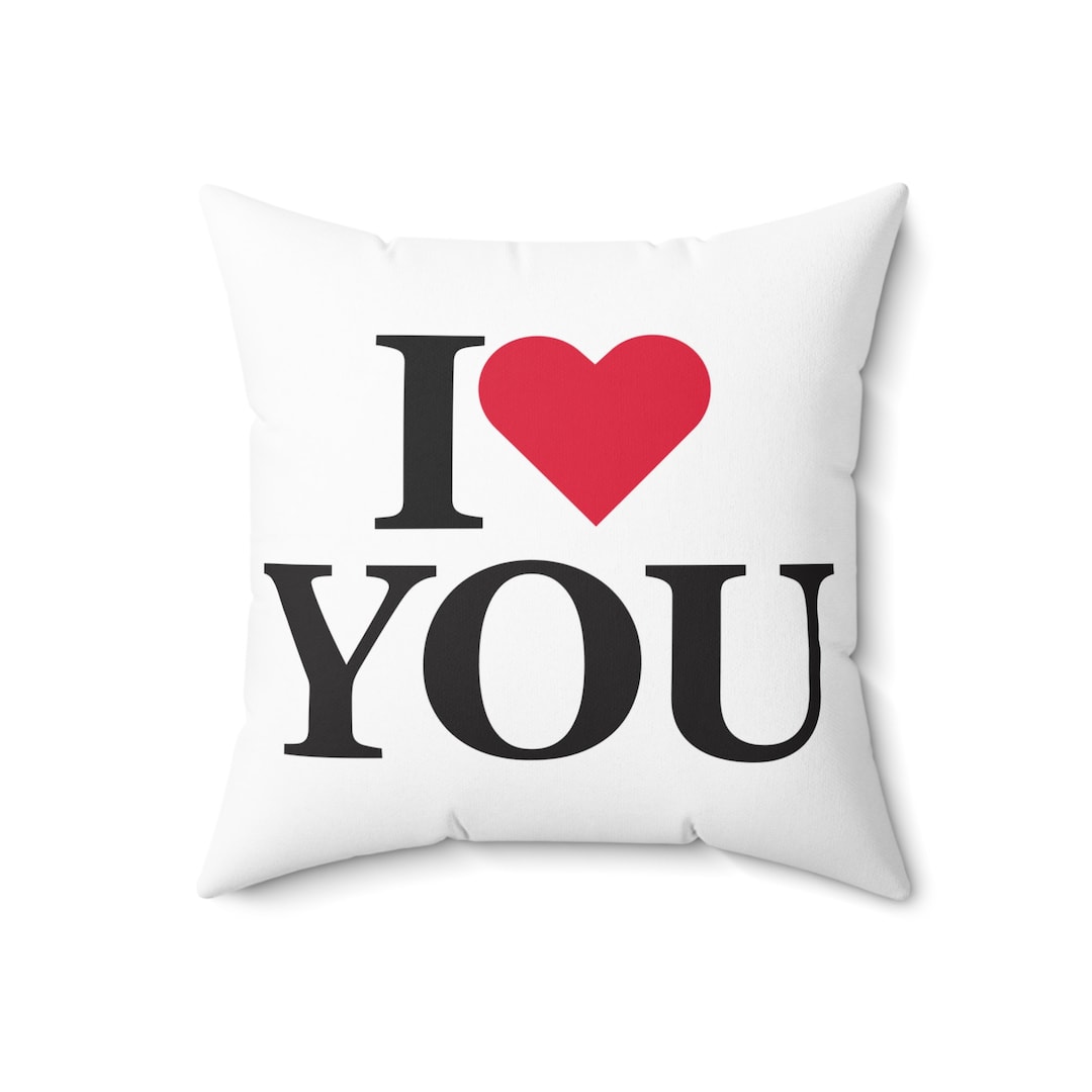 I Love You Spun Polyester Square Pillow, Love You Pillow, Couple Pillow