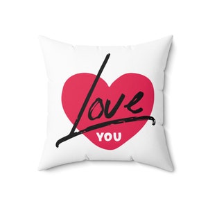 Ich liebe dich gesponnenes Polyester Quadrat Kissen, Liebe dich Kissen, Paar Kissen, Geschenk für sie, Geschenk für ihn, Familie Kissen, Valentinstag Kissen