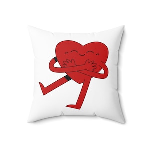 Ich liebe dich quadratisches Kissen aus gesponnenem Polyester, Liebe dich Kissen, Paarkissen, Geschenk für sie, Geschenk für ihn, Familienkissen, Valentinstagkissen