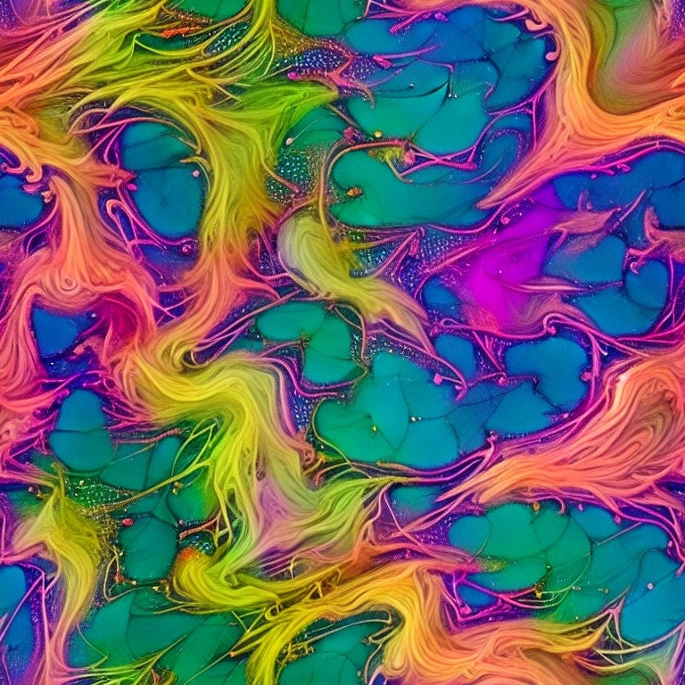 Seamless Patterns Colourful Psychedelic Ripples - Etsy